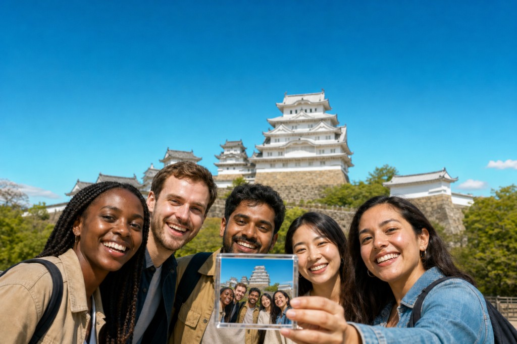 観光名所で撮った写真をアクリルグッズにした旅行者